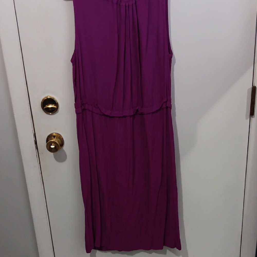 Kate Spade Katia Crepe Dress Sleeveless Neon Bow Tie Magenta‎ Purple